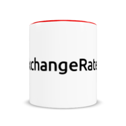 The cup for  is colored inside with a colored red handle with individual design 330 ml