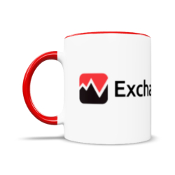 The cup for  is colored inside with a colored red handle with individual design 330 ml