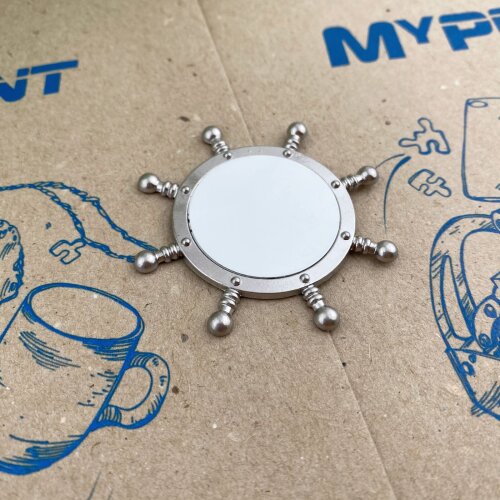 Sublimation Metal Round Magnet in the Shape of a Ship Wheel d = 3 cm