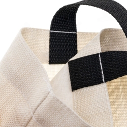 Sublimation Linen Horizontal Shopper with Black Handles 40.5*35.5 cm Live Free